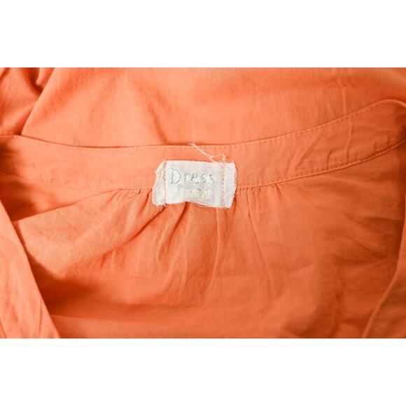 CP Shades Dress Womens Orange Cotton Button Front Tie Waist S Small - Picture 7 of 7